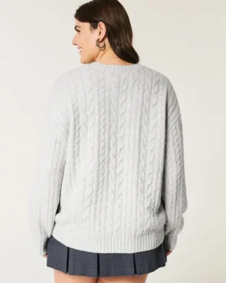 Hollister Comfy Cloud Sweter z dzianiny warkoczowej