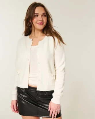 Hollister Wygodny kardigan z kieszeniami w kształcie łuku