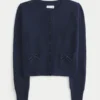 Hollister Wygodny kardigan z kieszeniami w kształcie łuku Hollister Wygodny kardigan z kieszeniami w kształcie łuku