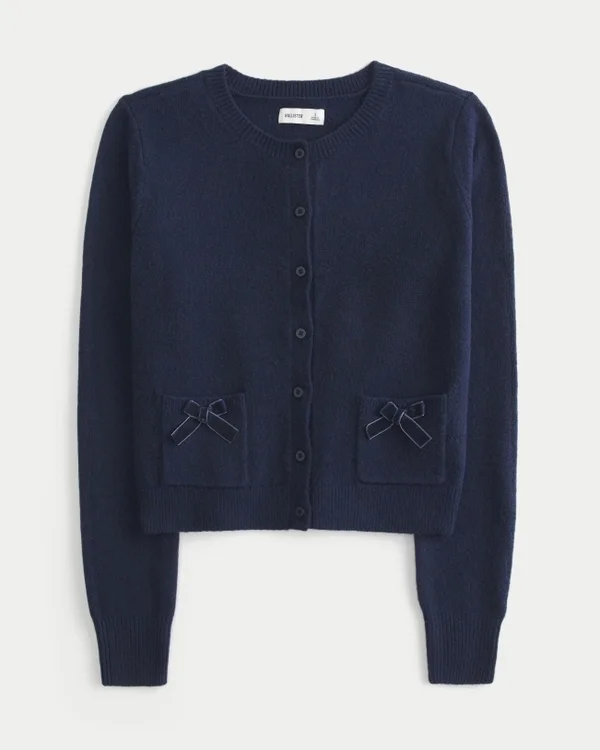 Hollister Wygodny kardigan z kieszeniami w kształcie łuku Hollister Wygodny kardigan z kieszeniami w kształcie łuku