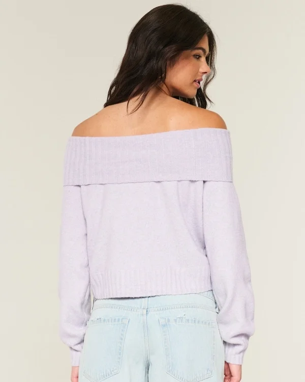 Hollister Wygodny sweter z odkrytymi ramionami i zakładką Hollister Wygodny sweter z odkrytymi ramionami i zakładką