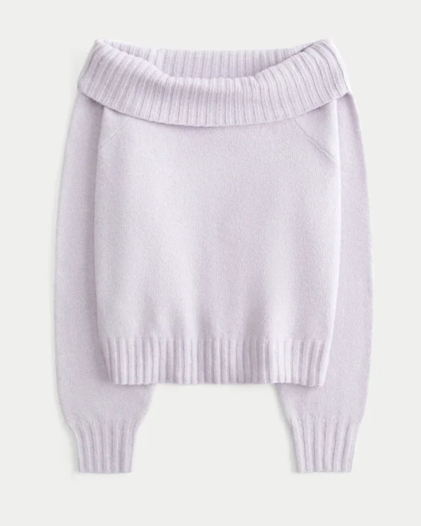 Hollister Wygodny sweter z odkrytymi ramionami i zakładką Hollister Wygodny sweter z odkrytymi ramionami i zakładką