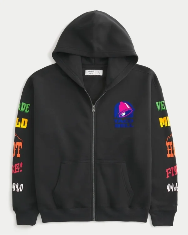 Hollister x Taco Bell Bluza z kapturem i zamkiem błyskawicznym Hollister x Taco Bell Bluza z kapturem i zamkiem błyskawicznym