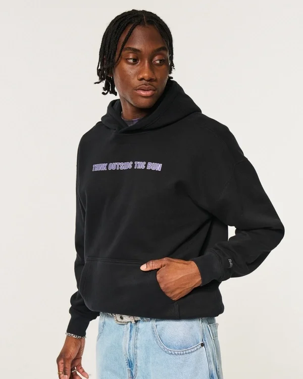 Hollister x Taco Bell Bluza z kapturem o prostym kroju z nadrukiem Hollister x Taco Bell Bluza z kapturem o prostym kroju z nadrukiem