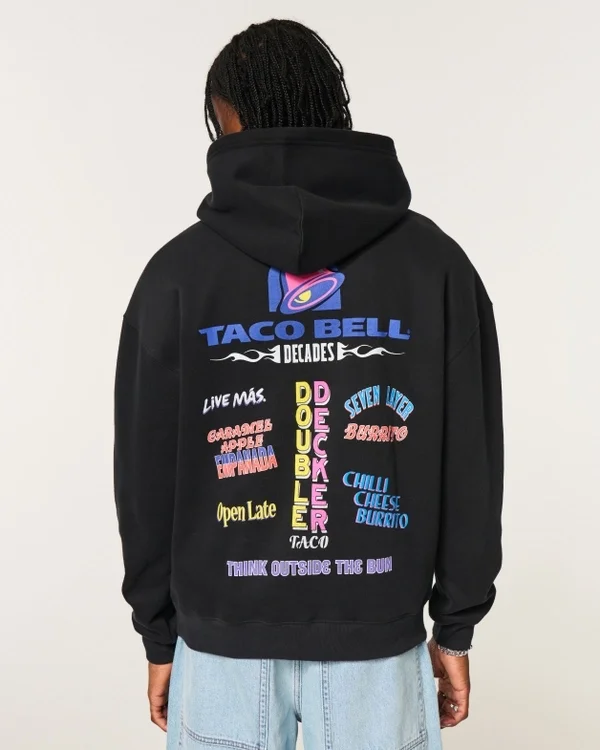 Hollister x Taco Bell Bluza z kapturem o prostym kroju z nadrukiem Hollister x Taco Bell Bluza z kapturem o prostym kroju z nadrukiem