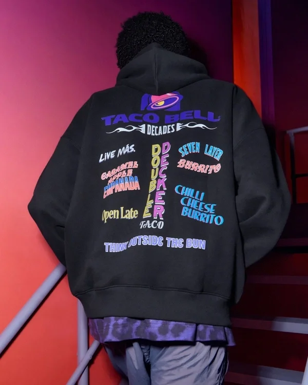 Hollister x Taco Bell Bluza z kapturem o prostym kroju z nadrukiem Hollister x Taco Bell Bluza z kapturem o prostym kroju z nadrukiem