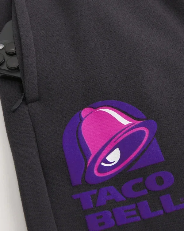 Hollister x Taco Bell Graficzne luźne spodnie dresowe Hollister x Taco Bell Graficzne luźne spodnie dresowe