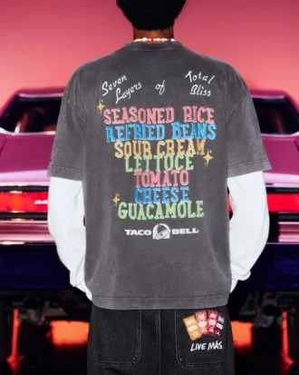 Hollister x Taco Bell Koszulka z nadrukiem o prostym kroju i grubej dzianinie