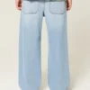 Jasne dżinsy z nadrukiem astronauty Super Baggy Jeans Jasne dżinsy z nadrukiem astronauty Super Baggy Jeans