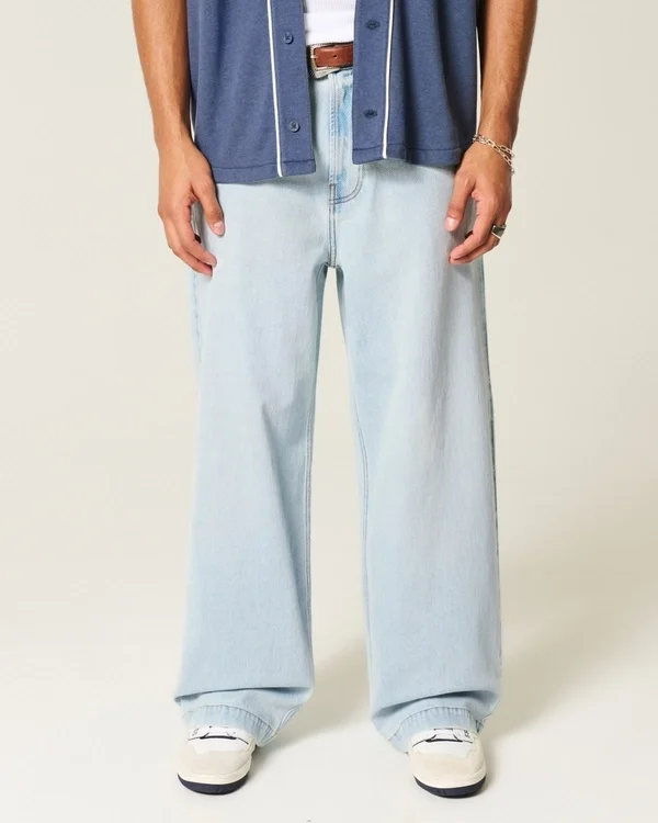 Jasne dżinsy z nadrukiem New York Graphic Super Baggy Jasne dżinsy z nadrukiem New York Graphic Super Baggy