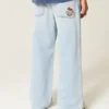 Jasne dżinsy z nadrukiem New York Graphic Super Baggy Jasne dżinsy z nadrukiem New York Graphic Super Baggy
