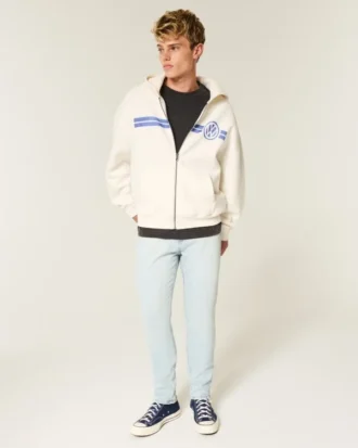 Jasne jeansy skinny o sportowym kroju