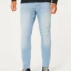 Jasne jeansy skinny o sportowym kroju Jasne jeansy skinny o sportowym kroju