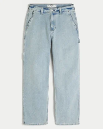Jasne, luźne dżinsy typu baggy