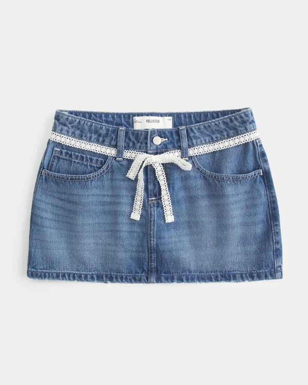 Koronkowa mini spódniczka jeansowa Koronkowa mini spódniczka jeansowa