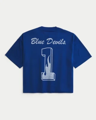 Koszulka futbolowa Duke University Blue Devils z grafiką Koszulka futbolowa Duke University Blue Devils z grafiką