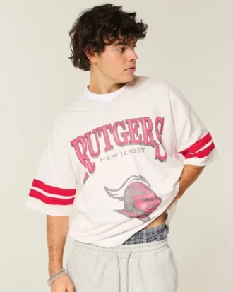 Koszulka futbolowa Rutgers University Scarlet Knights z grafiką Koszulka futbolowa Rutgers University Scarlet Knights z grafiką