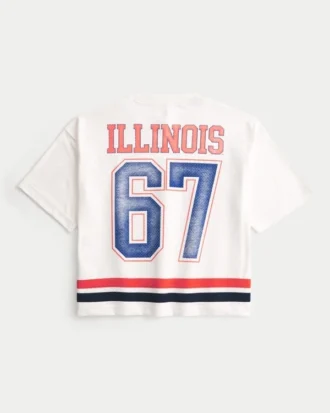 Koszulka futbolowa z grafiką Fighting Illini Uniwersytetu Illinois Koszulka futbolowa z grafiką Fighting Illini Uniwersytetu Illinois