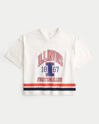 Koszulka futbolowa z grafiką Fighting Illini Uniwersytetu Illinois Koszulka futbolowa z grafiką Fighting Illini Uniwersytetu Illinois