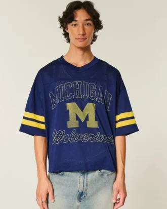 Koszulka futbolowa z nadrukiem Wolverines Uniwersytetu Michigan Koszulka futbolowa z nadrukiem Wolverines Uniwersytetu Michigan