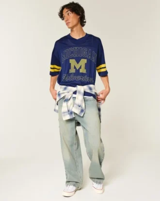 Koszulka futbolowa z nadrukiem Wolverines Uniwersytetu Michigan Koszulka futbolowa z nadrukiem Wolverines Uniwersytetu Michigan