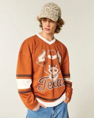 Koszulka hokejowa z grafiką University of Texas at Austin Longhorns Koszulka hokejowa z grafiką University of Texas at Austin Longhorns
