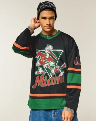 Koszulka hokejowa z nadrukiem University of Miami Hurricanes Koszulka hokejowa z nadrukiem University of Miami Hurricanes