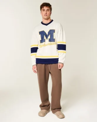 Koszulka hokejowa z nadrukiem Wolverines Uniwersytetu Michigan Koszulka hokejowa z nadrukiem Wolverines Uniwersytetu Michigan