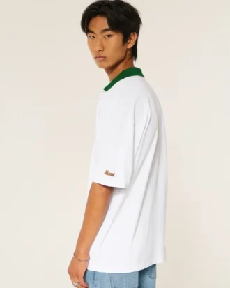 Koszulka polo z nadrukiem Boxy University of Miami Hurricanes Koszulka polo z nadrukiem Boxy University of Miami Hurricanes