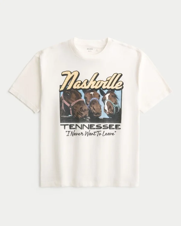 Koszulka z nadrukiem Boxy Cotton Nashville Tennessee Koszulka z nadrukiem Boxy Cotton Nashville Tennessee