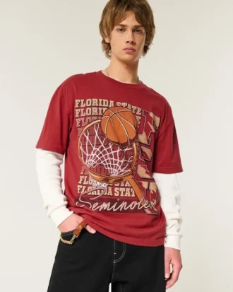 Koszulka z nadrukiem Boxy Florida State University Koszulka z nadrukiem Boxy Florida State University