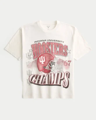 Koszulka z nadrukiem Boxy Indiana University Hoosiers Koszulka z nadrukiem Boxy Indiana University Hoosiers