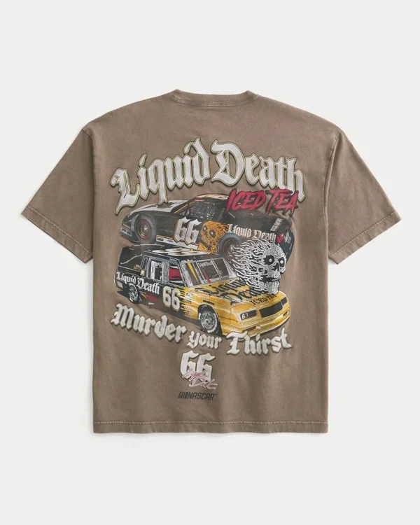 Koszulka z nadrukiem Boxy NASCAR Liquid Death Koszulka z nadrukiem Boxy NASCAR Liquid Death