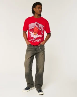 Koszulka z nadrukiem Boxy Ohio State Buckeyes