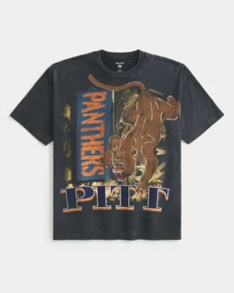 Koszulka z nadrukiem Boxy Pitt Panthers Koszulka z nadrukiem Boxy Pitt Panthers