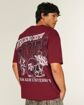 Koszulka z nadrukiem Boxy Texas A&M University Aggies Koszulka z nadrukiem Boxy Texas A&M University Aggies