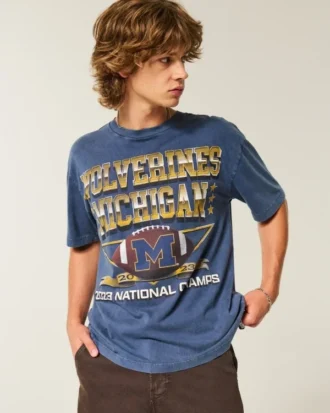 Koszulka z nadrukiem Boxy University of Michigan Wolverines