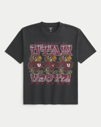 Koszulka z nadrukiem Boxy University of Utah Utes