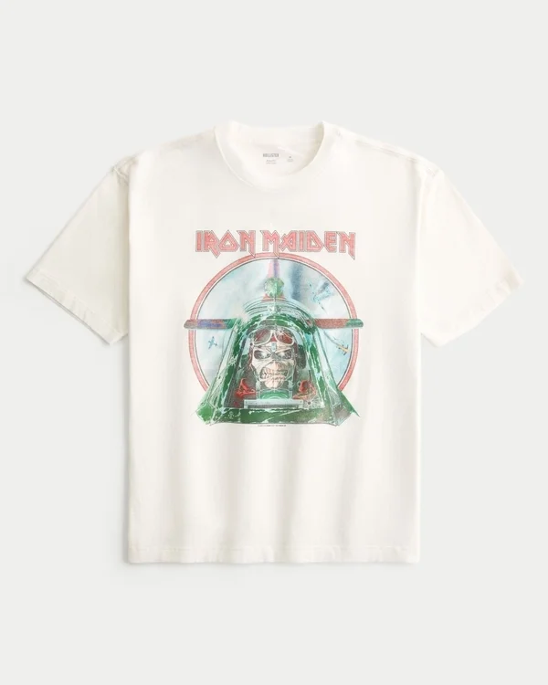 Koszulka z nadrukiem Iron Maiden o prostym kroju Koszulka z nadrukiem Iron Maiden o prostym kroju
