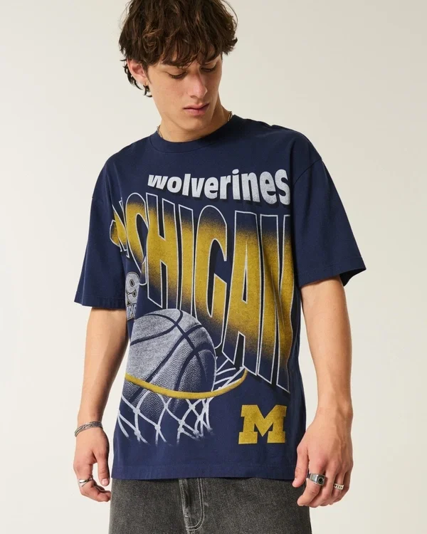 Koszulka z nadrukiem Michigan Wolverines Koszulka z nadrukiem Michigan Wolverines