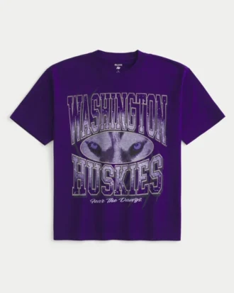 Koszulka z nadrukiem Washington Huskies o prostym kroju