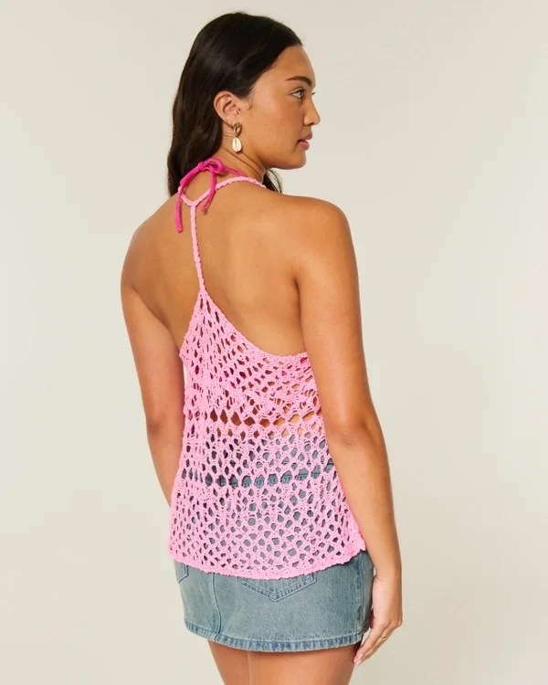 Koszulka z tyłem typu racerback w stylu szydełkowym Koszulka z tyłem typu racerback w stylu szydełkowym