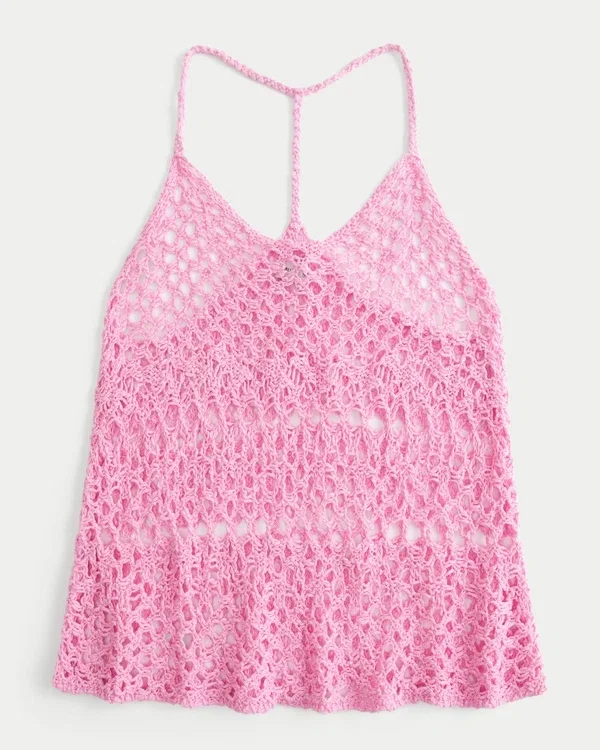 Koszulka z tyłem typu racerback w stylu szydełkowym Koszulka z tyłem typu racerback w stylu szydełkowym