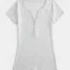 Krótki rękaw Y2K Henley Krótki rękaw Y2K Henley