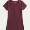 Krótki rękaw Y2K Henley Krótki rękaw Y2K Henley