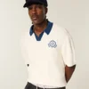 Krótki sweter polo z krótkim rękawem Krótki sweter polo z krótkim rękawem