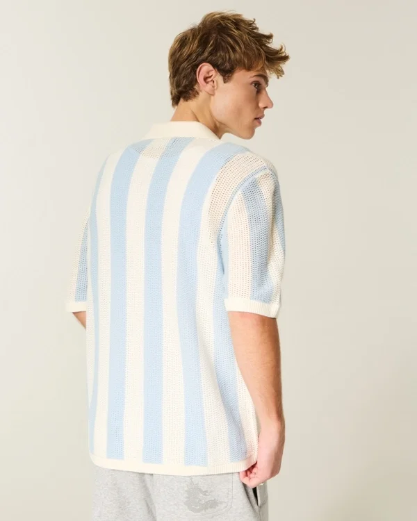 Krótki sweter polo z krótkim rękawem Krótki sweter polo z krótkim rękawem