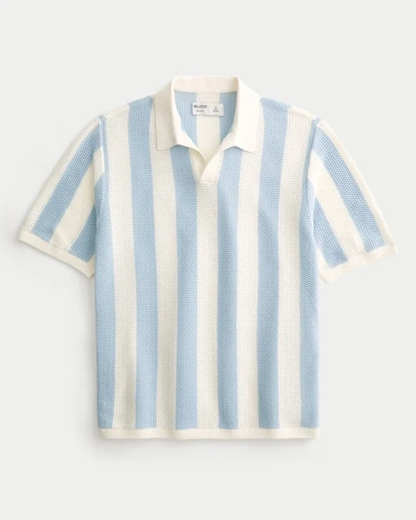 Krótki sweter polo z krótkim rękawem Krótki sweter polo z krótkim rękawem