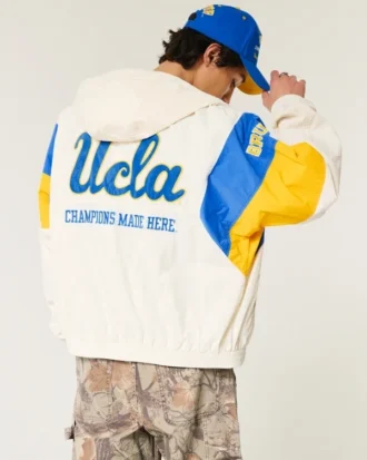 Kurtka wiatrówka z kapturem i nadrukiem UCLA Bruins