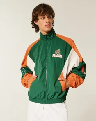 Kurtka wiatrówka z nadrukiem University of Miami Hurricanes